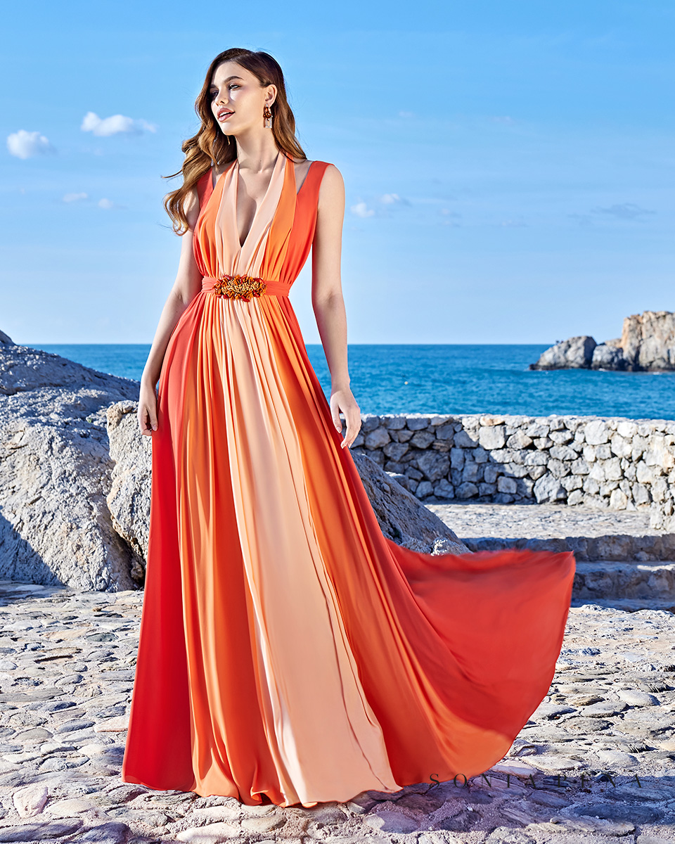 Long dress. DelMar Collection Spring-Summer 2023. Sonia Peña - Ref. 1230045